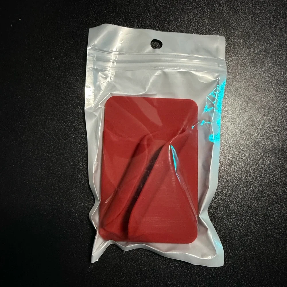 Dark Red Silicone Removable Wallet and Lip Gloss Card Holder